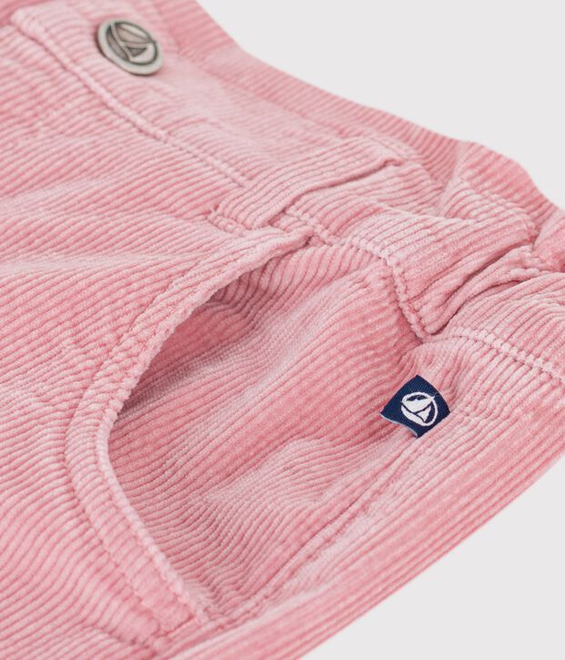 Pantaloni in velluto bambino rosa