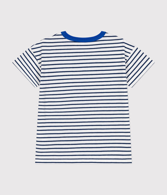 T-shirt a maniche corte in jersey bambino bianco MARSHMALLOW/blu MEDIEVAL
