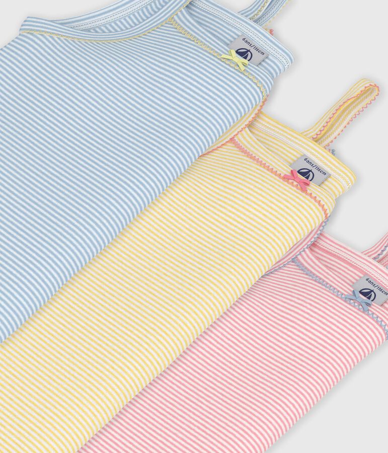 Set di canotte in cotone a righe bambino multicolore