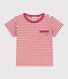 T-shirt a maniche corte bebè in jersey fiammato a righe