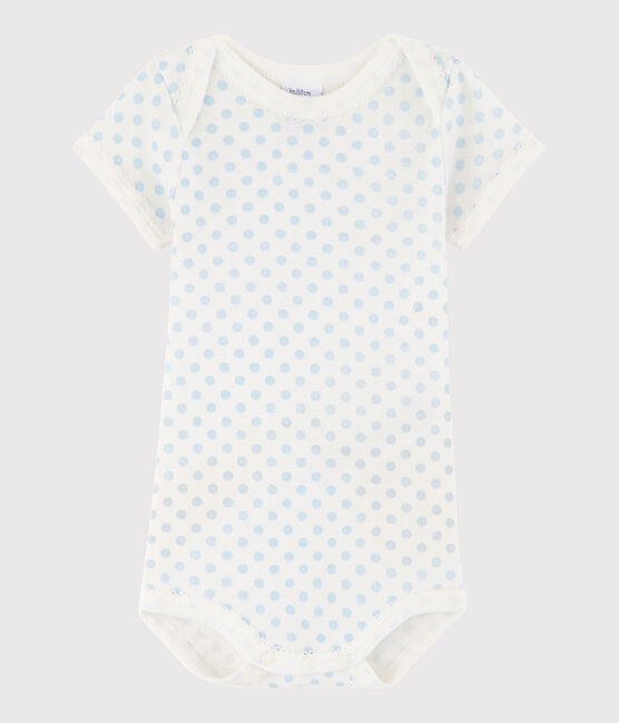 Body manica corta bebè femmina bianco MARSHMALLOW/blu JASMIN