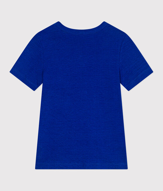 T-shirt a maniche corte in lino donna blu SURF