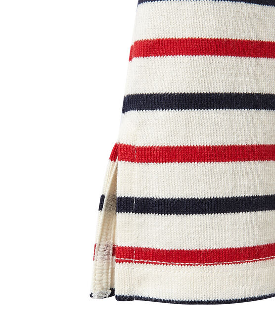 Marinière donna tricolore in jersey pesante beige COQUILLE/blu SMOKING/ TERKUIT