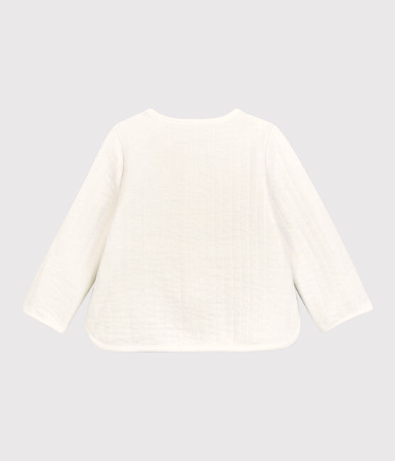 Cardigan bebè in tubique trapuntato. bianco MARSHMALLOW