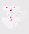 Confezione da 3 slip bambina in cotone motivo cuore variante 1