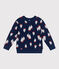 Felpa in cotone stampato bambino blu MEDIEVAL/bianco MULTICO