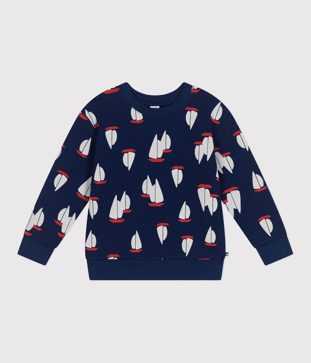 Felpa in cotone stampato bambino blu/multicolore