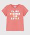 T-shirt a maniche corte in cotone bambina rosa PAPAYE