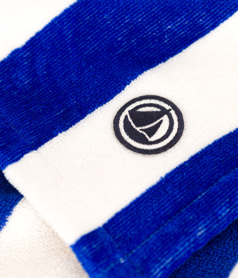 PONCHO DA BAGNO A RIGHE PER BAMBINI blu/bianco