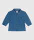 Camicia neonato in denim tinta unita