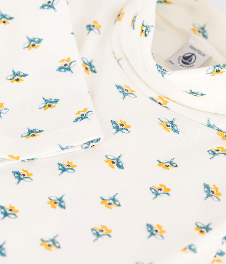 Dolcevita fantasia a fiori in cotone bambina bianco/multicolore