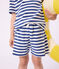 Shorts in cotone a righe bambina blu/bianco