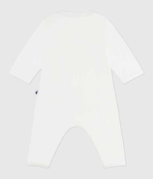 Pigiama senza piedini in cotone tinta unita neonato bianco