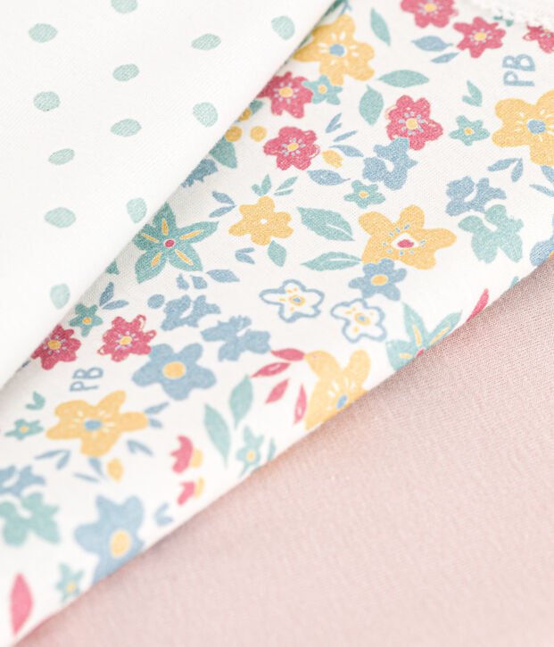 Set di 3 body a fiori con spalline in cotone multicolore