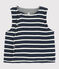Gilè smanicato reversibile bebé a costine in ovatta blu SMOKING/bianco MARSHMALLOW