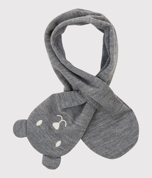 Sciarpa beb&egrave; foderata in micro pile grigio
