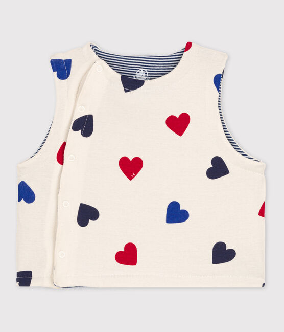 Gilet smanicato reversibile bebè a costine bianco AVALANCHE/ MULTICO