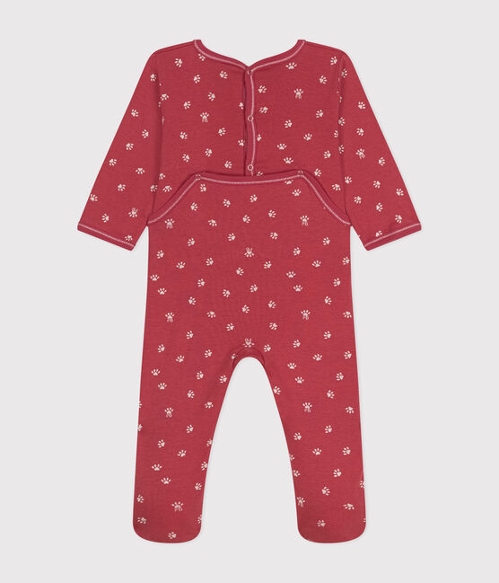 Pigiama bebè a maniche lunghe in cotone rosa PAPI/beige PANACOTTA
