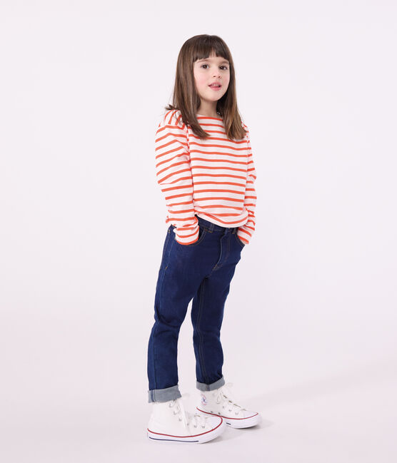 Maglia a righe a maniche lunghe in cotone unisex rosa FLEUR/ SPICY