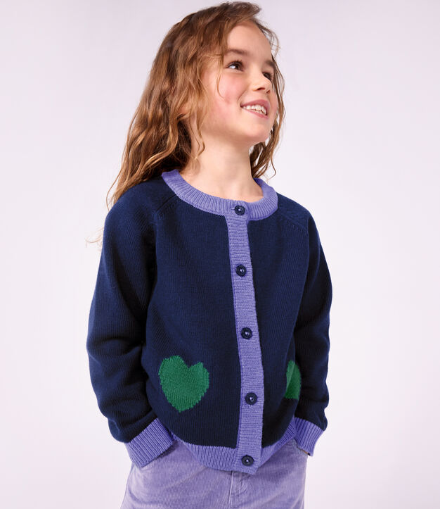 Cardigan in misto lana e cotone tinta unita bambina SOIR