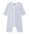 Tutina senza piedi bebè bambina bianco ECUME/blu BLEU