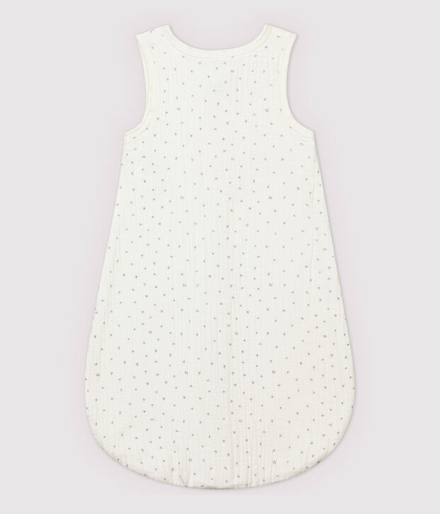 Sacco nanna beb&egrave; in cotone biologico bianco/grigio