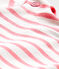 Abito bebé bambina rigato bianco MARSHMALLOW/rosa PETAL