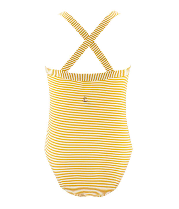Costume intero bambina verde/bianco