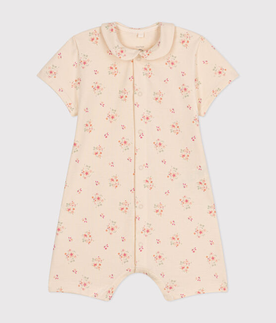 Tutina corta bebè in jersey leggero bianco AVALANCHE/ MULTICO