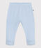 Pantaloni con piedini in cotone tinta unita nascita blu TOUDOU
