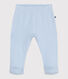 Pantaloni con piedini in cotone tinta unita nascita