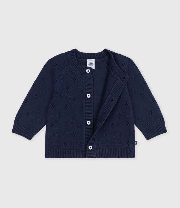 Cardigan in maglia di misto lana e cotone tinta unita neonato SOIR