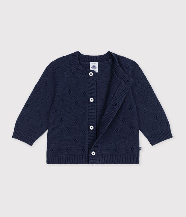 Cardigan in maglia di misto lana e cotone tinta unita neonato SOIR