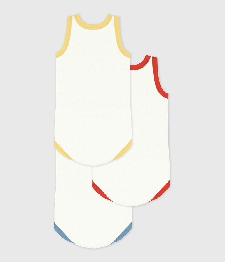 Set di body senza maniche in cotone tinta unita neonato multicolore