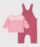Set regalo con T-shirt e salopette in cotone neonato multicolore