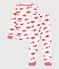 Pigiama bambino unisex in cotone aderente bianco MARSHMALLOW/rosso PEPS