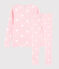 Pigiama snugfit cuore rosa bambina in cotone biologico rosa MINOIS/bianco MARSHMALLOW