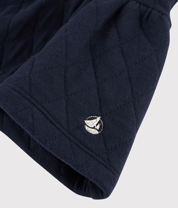 Gonna in tubique trapuntato bambina blu