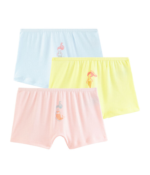 Trio shorty bambina multicolore