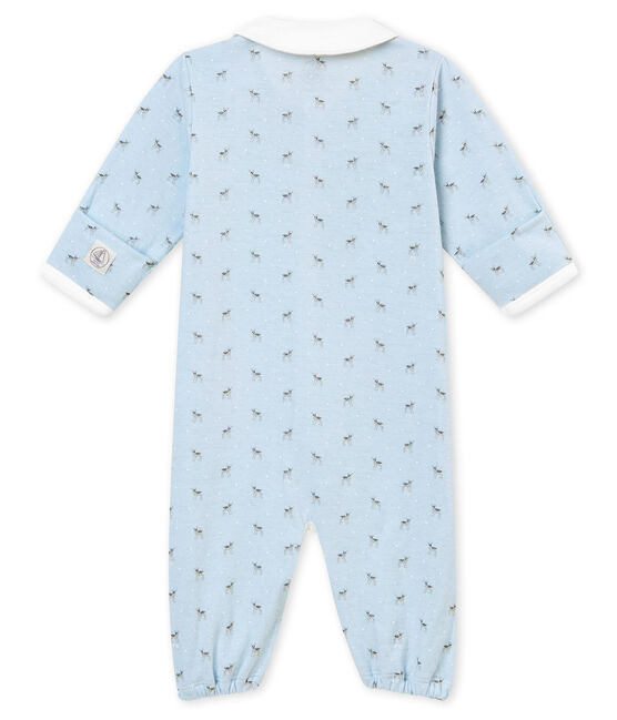 Combisac stampato per bebé maschio in tubique blu FRAICHEUR/bianco MULTICO
