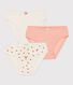 Confezione da 3 slip arance in cotone bambina 