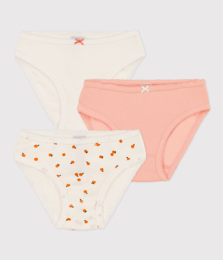 Confezione da 3 slip arance in cotone bambina multicolore