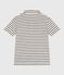 Polo a maniche corte in cotone a righe bambino bianco AVALANCHE/blu SMOKING
