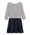 Abito maniche lunghe donna blu SMOKING/beige COQUILLE