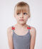 Pigiama corto in cotone a righe con spalline bambina blu SMOKING/bianco MARSHMALLOW