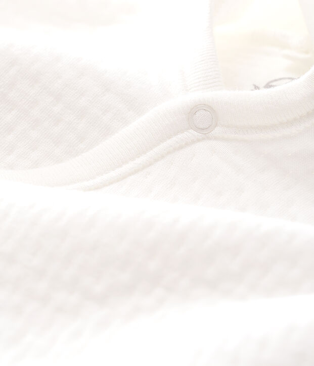 Tutina lunga beb&egrave; in tubique trapuntato bianco