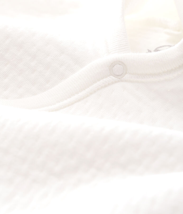 Tutina lunga beb&egrave; in tubique trapuntato bianco