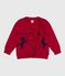 Cardigan in lana e cotone fantasia bambino rosso TERKUIT/ SOIR
