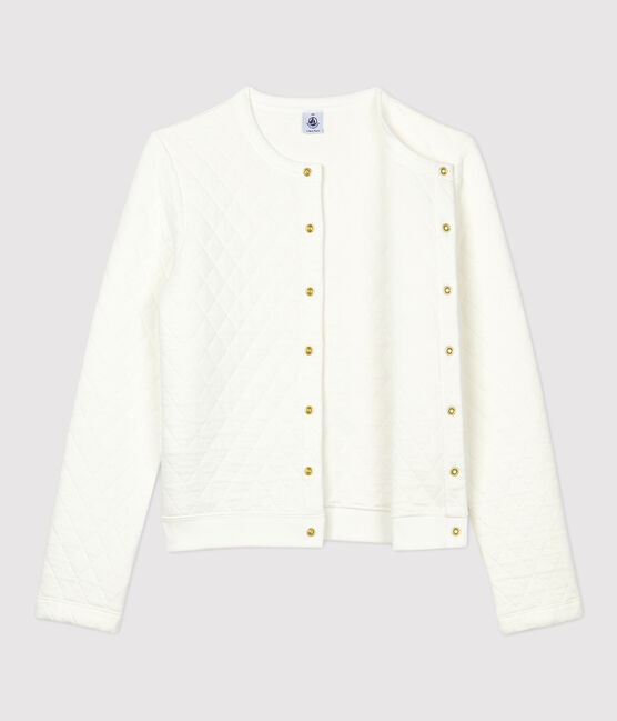 Cardigan in tubique trapuntato Donna bianco MARSHMALLOW
