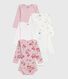Set di body a maniche lunghe in cotone con stampa a fiori neonato
